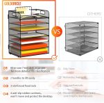 GoldOrcle 8 Tier Paper Letter Tray Organizer with Handles, Mesh Desk File Holder Storage Organization for Office School Desktop - Image 4